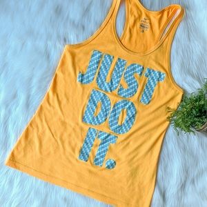 Nike Neon Orange & Blue Women's Just Do It Tank Top S